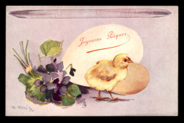 ILLUSTRATEURS - RAPHAEL TUCK - OILETTE - JOYEUSES PAQUES - POUSSIN ET OEUF - BOUQUET DE VIOLETTES - Tuck, Raphael