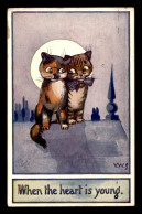 ILLUSTRATEURS - RAPHAEL TUCK - OILETTE - CHATS AU CLAIR DE LUNE SIGNE V.W.S. - Tuck, Raphael