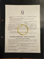 Madame Marie-Josephe Thuysbaert Veuve Vuylsteke Charles *1890 Lokeren +1951 Louvain Lochristi Van Ruymbeke De Vuyst Fran - Todesanzeige