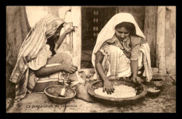 SCENES ET TYPES - TUNISIE - LA PREPARATION DU COUSCOUS - EDITEUR LEHNERT & LANDROCK - Tunisia