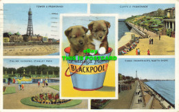 R601352 Greetings From Blackpool. Dennis. 1959. Multi View - Wereld