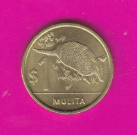 Uruguay, 2019- 1 Pesos. Uruguaian Fauna  - Obverse Coat Of Arms. Reverso Mulita - SPL, EF, SUP, VZ - Uruguay