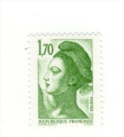 Liberté 1fr70 Vert YT 2318d Avec GOMME MATE Et Papier Mat. Voir Le Scan. Cote YT : 5 €, Maury N° 2327b : 5 €. - Unused Stamps