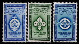 EGI-01- EGYPT - 1956 - MNH -SCOUTS- 2ND ARAB SCOUT JAMBOREE - Unused Stamps