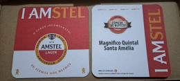 AMSTEL HISTORIC SET BRAZIL BREWERY  BEER  MATS - COASTERS #09 BAR MAGNIFICO QUINTAL SANTA AMELIA - Bierviltjes