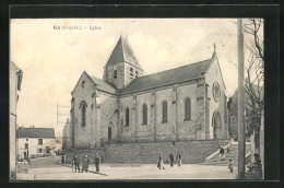 CPA Us, Vue De La Rue An Der L'Église, L`Èglise  - Autres & Non Classés