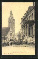 CPA Viarmes, Hotel-de-Ville Et Eglise, Vue De Hôtel De Ville Et L'Église  - Viarmes