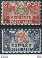 1926 Libia Espressi Italia Turrita 2v. Bc. MNH Sassone N. E 9/10 - Non Classés