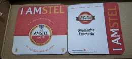 AMSTEL HISTORIC SET BRAZIL BREWERY  BEER  MATS - COASTERS #022 BAR AVALANCHE ESPETERIA - Beer Mats