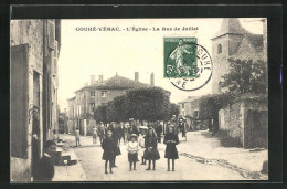 CPA Couhé-Vérac, L`Eglise, La Rue De Juillet  - Autres & Non Classés