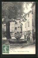 CPA Pertuis, Place Et Fontaine De L`Ange  - Pertuis