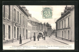 CPA Forges-les-Eaux, Rue De L`Etablissement Thermal Et Gendarmerie  - Forges Les Eaux
