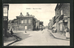 CPA Oissel, Rue De La Gare, Vue De La Rue  - Autres & Non Classés