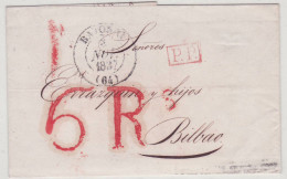 Cover Spain 1837 Barcelona To Bilbao Superb - ...-1850 Prephilately