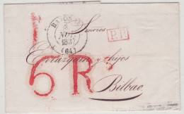 Cover Spain 1837 Bayonne France To Bilbao Superb - ...-1850 Prefilatelia
