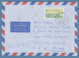 NAGLER-ATM Mi-Nr 1.2 Wert 280Pfg Als EF Auf Lp-Brief N. China , O HAAR 29.3.93 - Vignette [ATM]