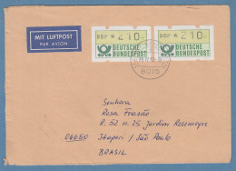 NAGLER-ATM Mi-Nr 1.2 Wert 210Pfg 2x Als MEF Auf Lp-Brief N. Brasilien. 29.12.92 - Viñetas De Franqueo [ATM]