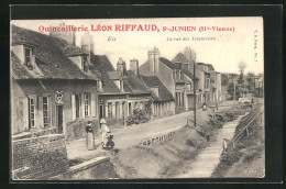 CPA Eu, La Rue Des Teinturiers, Quincillerie Léon Riffaud, St-Junien  - Eu