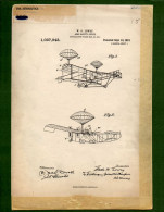 D-US Aero Safety Device Vintage Real Patent 1912 US1037943 Avion+Parachute, Aereo+Paracadute - Historical Documents