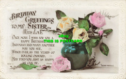 R601406 Birthday Greetings To My Sister With Love. Once More I Wish For You A Ha - Mondo