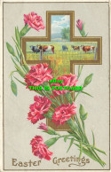 R603212 Easter Greetings. Cross And Carnations - Mondo