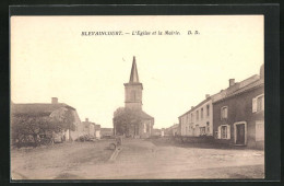 CPA Blevaincourt, L`Eglise Et La Mairie  - Autres & Non Classés