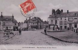 La Ferte Bernard (72 Sarthe) Rue De Paris Et Rue Thiers - édit. Librairie Vve Tollet (carte Glacée Type Carte Photo) - La Ferte Bernard