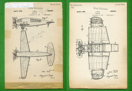 D-US Aeroplane Vintage Real Patent 1932 N.US1852927 Brevet Avion, Brevetto Aeroplano - Documents Historiques