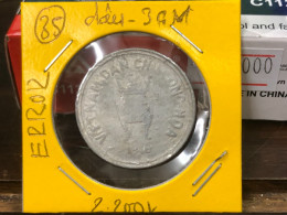 VIET-NAM DAN-CHU CONG-HOA-aluminium-KM#2.1 1946 5 Hao(coins Error Print Thicker 3cm)-1 Pcs- Xf No 35 - Viêt-Nam