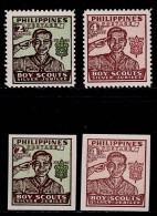 FIL-06- PHILIPPINES - 1948 - MNH -SCOUTS- PERF. + IMPERFORATE- 25TH ANNIVERSARY OF THE SCOUTS IN PHILIPPINES - Filippijnen