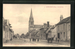 CPA Ribécourt, Grande Rue, Vue Partielle Avec L'Église  - Other & Unclassified