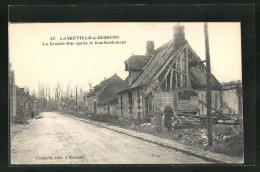 CPA La Neuville-sur-Ressons, La Grande-rue Après Le Bombardement  - Autres & Non Classés