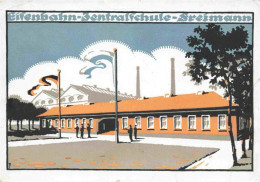 73974370 Muenchen Eisenbahn Zentralschule Freimann Kuenstlerkarte - München