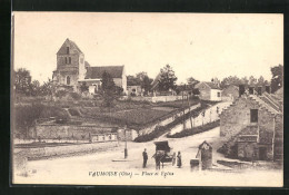 CPA Vaumoise, Place Et Eglise  - Vaumoise