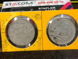 VIET-NAM DAN-CHU CONG-HOA-aluminium-KM#3 1946 1 Dong-(coins Error Print Post Font Backside And 9 Pm)39 No -1 Pcs- Xf - Viêt-Nam