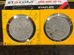VIET-NAM DAN-CHU CONG-HOA-aluminium-KM#3 1946 1 Dong-(coins Error Print Post Font Backside And 2 Pm)35 No -1 Pcs- Xf - Viêt-Nam