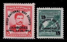 FIL-09- PHILIPPINES - 1954 - MNH -SCOUTS- 1ST NATIONAL BOY SCOUT JAMBOREE - Philippines