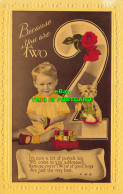 R603372 Because You Are Two. Postcard - Wereld