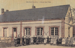 Boursay (41 Loir Et Cher) L'école Des Filles - édit. Louvencourt Carte Toilée Colorisée - Sonstige & Ohne Zuordnung