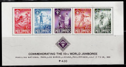 FIL-14- PHILIPPINES - 1959 - MNH -SCOUTS- 10TH WORLD JAMBOREE - S/S AIR +SEMIPOSTAL - Filipinas