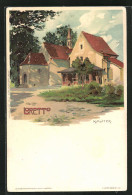 Künstler-AK Karl Mutter: Loretto, Ortspartie Mit Kirche  - Mutter, K.