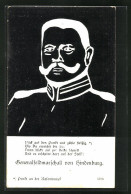 AK Generalfeldmarschall Von Hindenburg, Vexierbild, Optische Täuschung  - Personaggi Storici