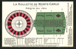 Künstler-AK Monte-Carlo, Règle Du Jeu, Roulettescheibe & Spieltisch  - Altri & Non Classificati