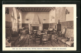 Postal Palma De Mallorca, Uno De Los Salones Del Hotel Reina Victoria  - Palma De Mallorca
