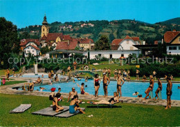 73598330 Hartberg Steiermark Schwimmbad Freibad Blick Zum Ort Mit Kirche Hartber - Autres & Non Classés