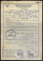 Belgium Parcel Stamps Sc. Q348 On Document DC1724 “Certificate For Obtaining A Social Subscription" Luttre Pont-à-Celles - Documentos & Fragmentos