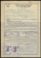 Belgium Parcel Stamps Sc. Q348 On Document DC1724 “Certificate For Obtaining A Social Subscription" Nivelles 1.12.65 - Documenten & Fragmenten