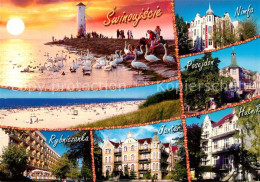 73597766 Swinoujscie Swinemuende Strand Windmuehle Sonnenuntergang Hotels Swinou - Polonia