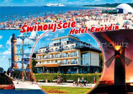 73597763 Swinoujscie Swinemuende Strandleben Hotel Ewerdin Segelyacht Leuchtturm - Pologne