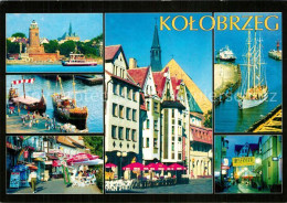 73597745 Kolobrzeg Polen Leuchtturm Hafen Motiv In Innenstadt StrassenCafes Kolo - Poland